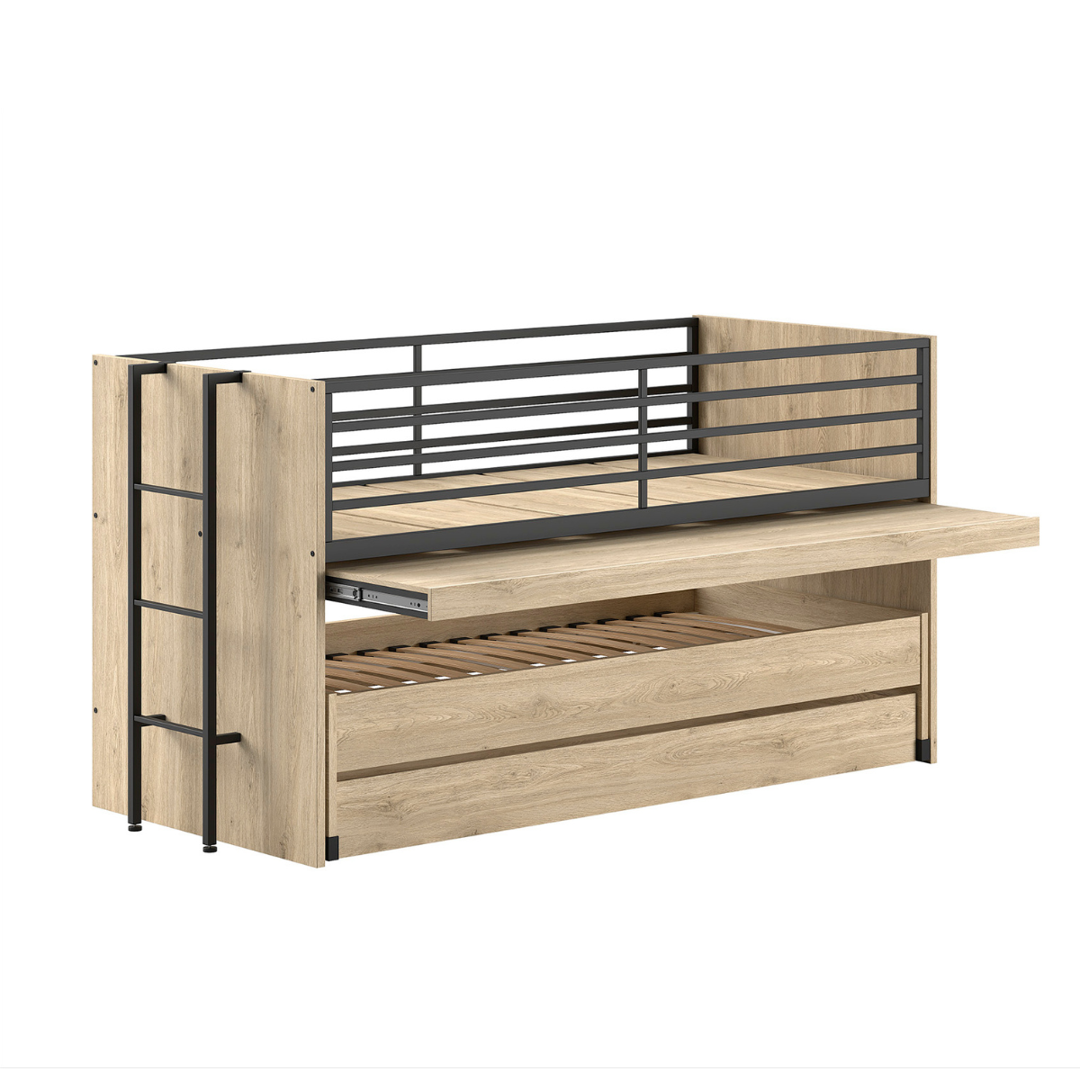 VIPACK SAM Triple Mid Sleeper with Desk – Oak
