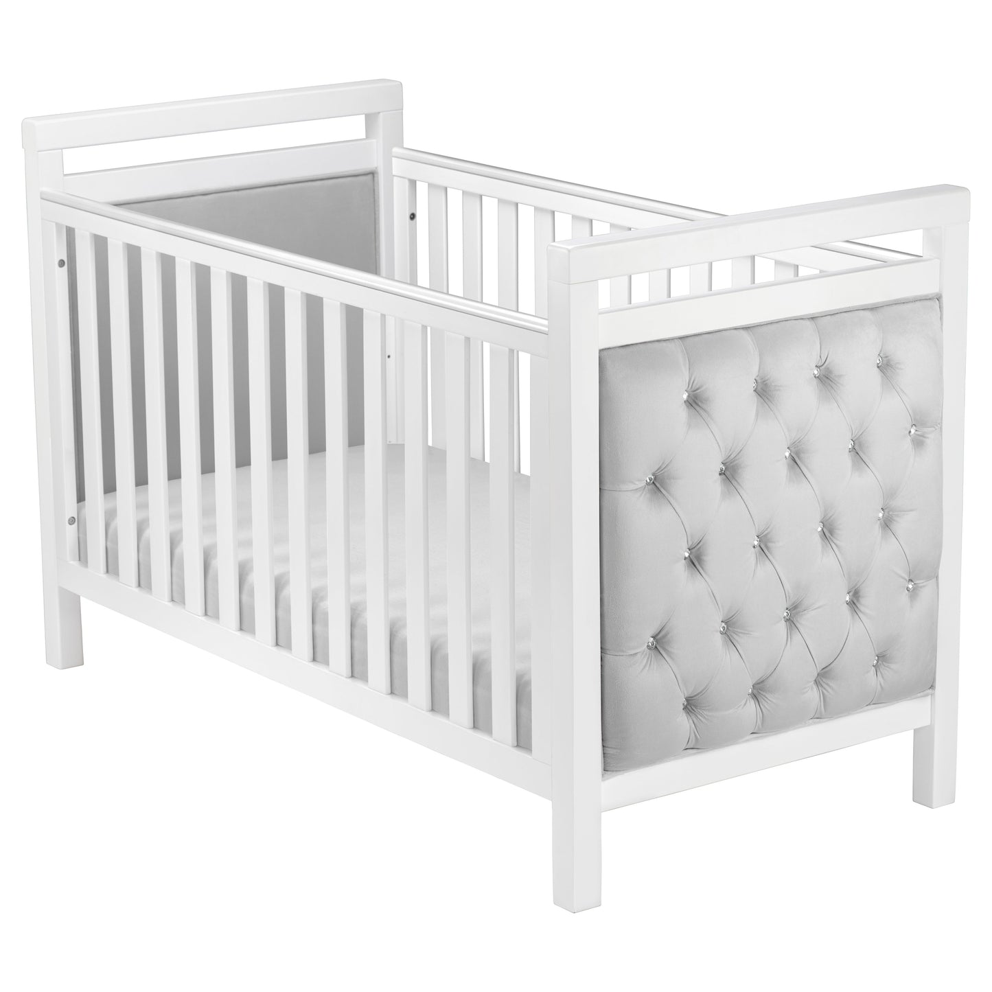 Babymore Velvet Deluxe Cot Bed 140 x 70cm White