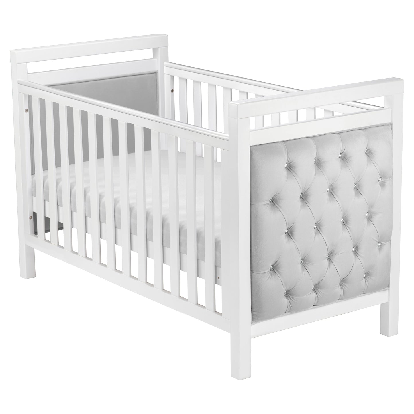 Babymore Velvet Deluxe Cot Bed 140 x 70cm White