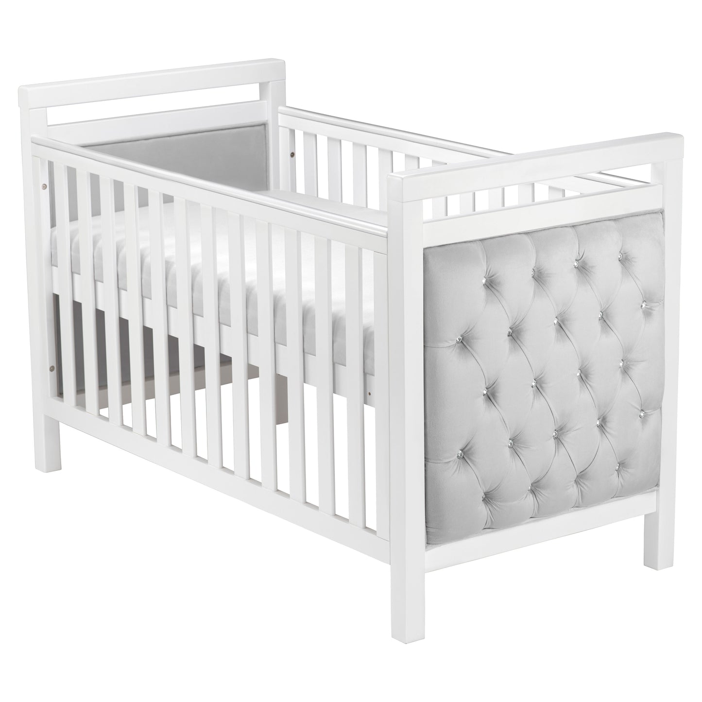 Babymore Velvet Deluxe Cot Bed 140 x 70cm White