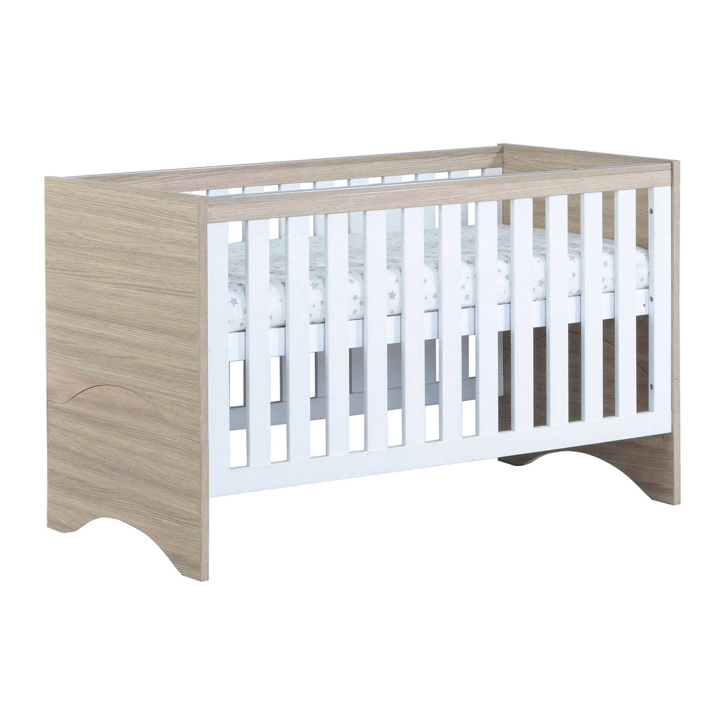 Babymore Veni Cot Bed 140 x 70cm White Oak