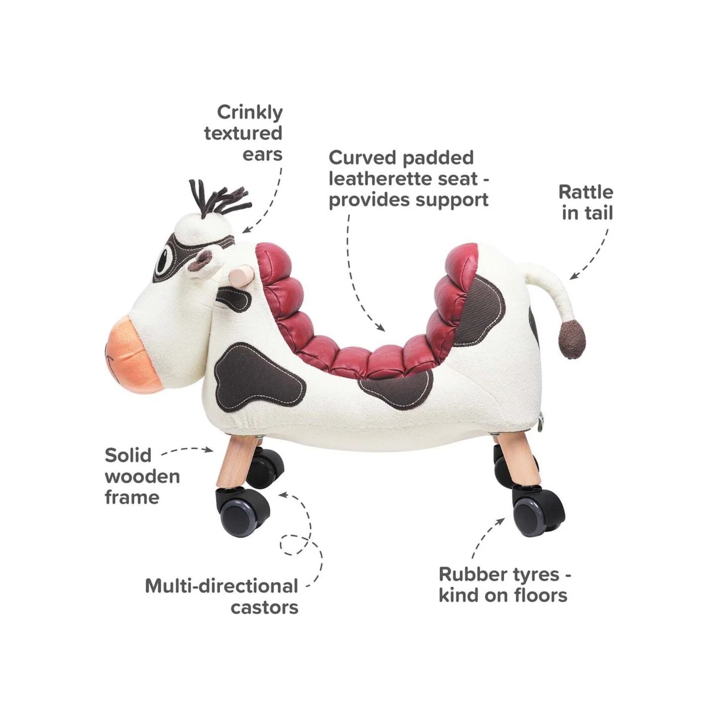Little Bird Told Me Moobert Cow Ride On Toy (12m+)