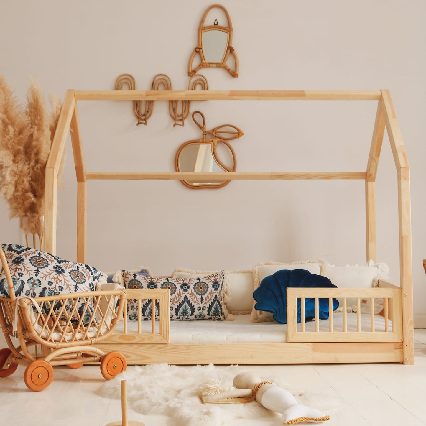 Luletto Pioli duo house bed 90 x 190cm natural