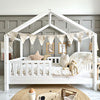 Luletto house bed with fence barrier 90 x 190cm white