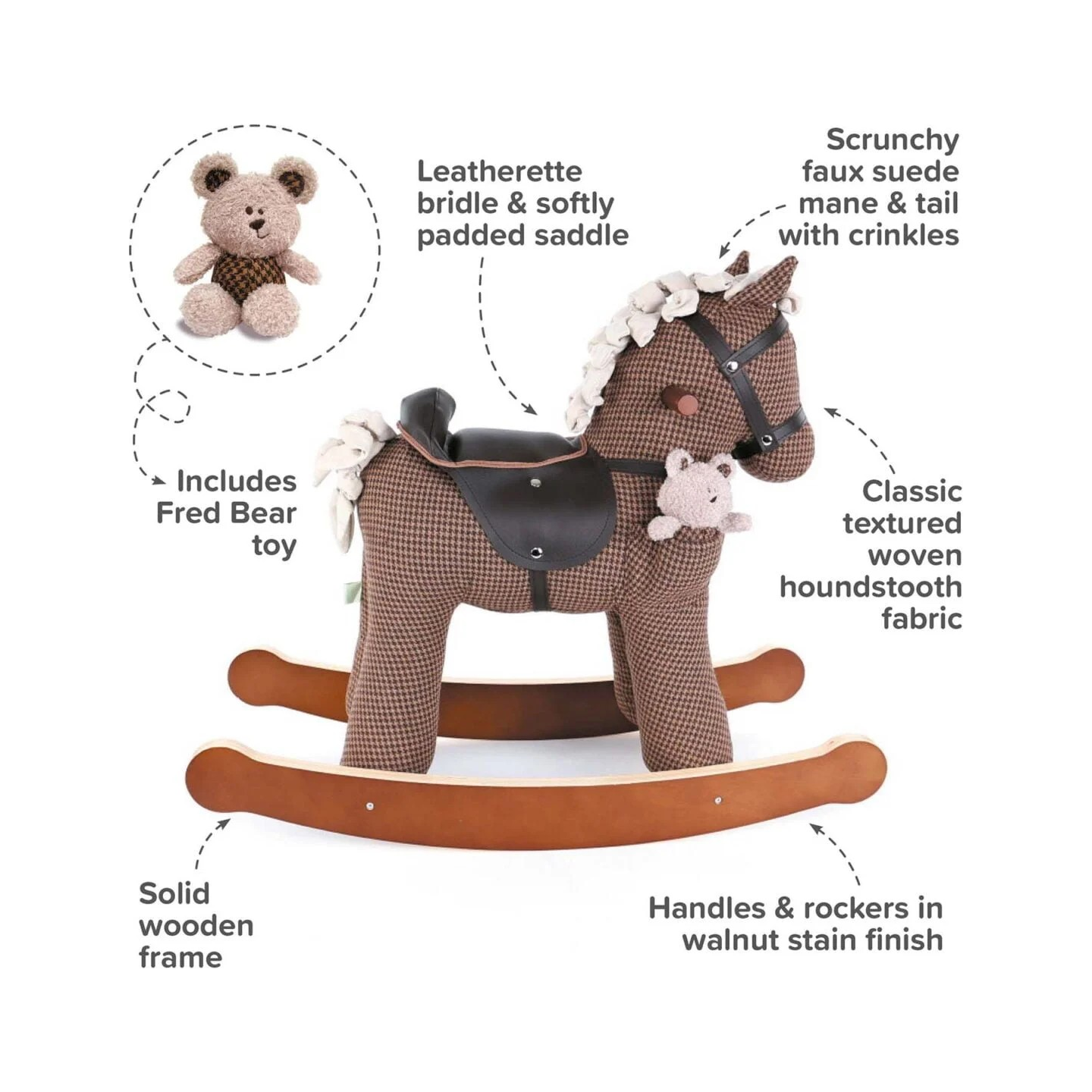 little bird told me chester and fred rocking horse product features