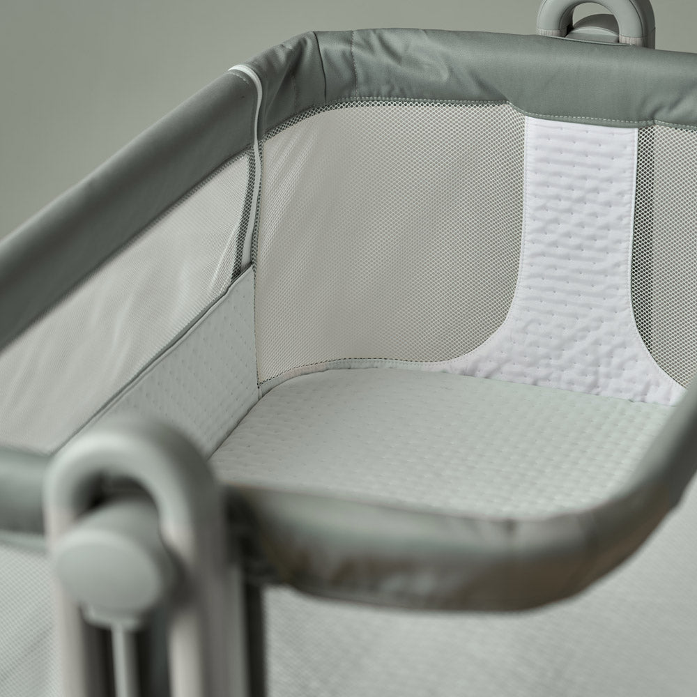 Obaby Cloud Bedside Crib with Mattress - Sage