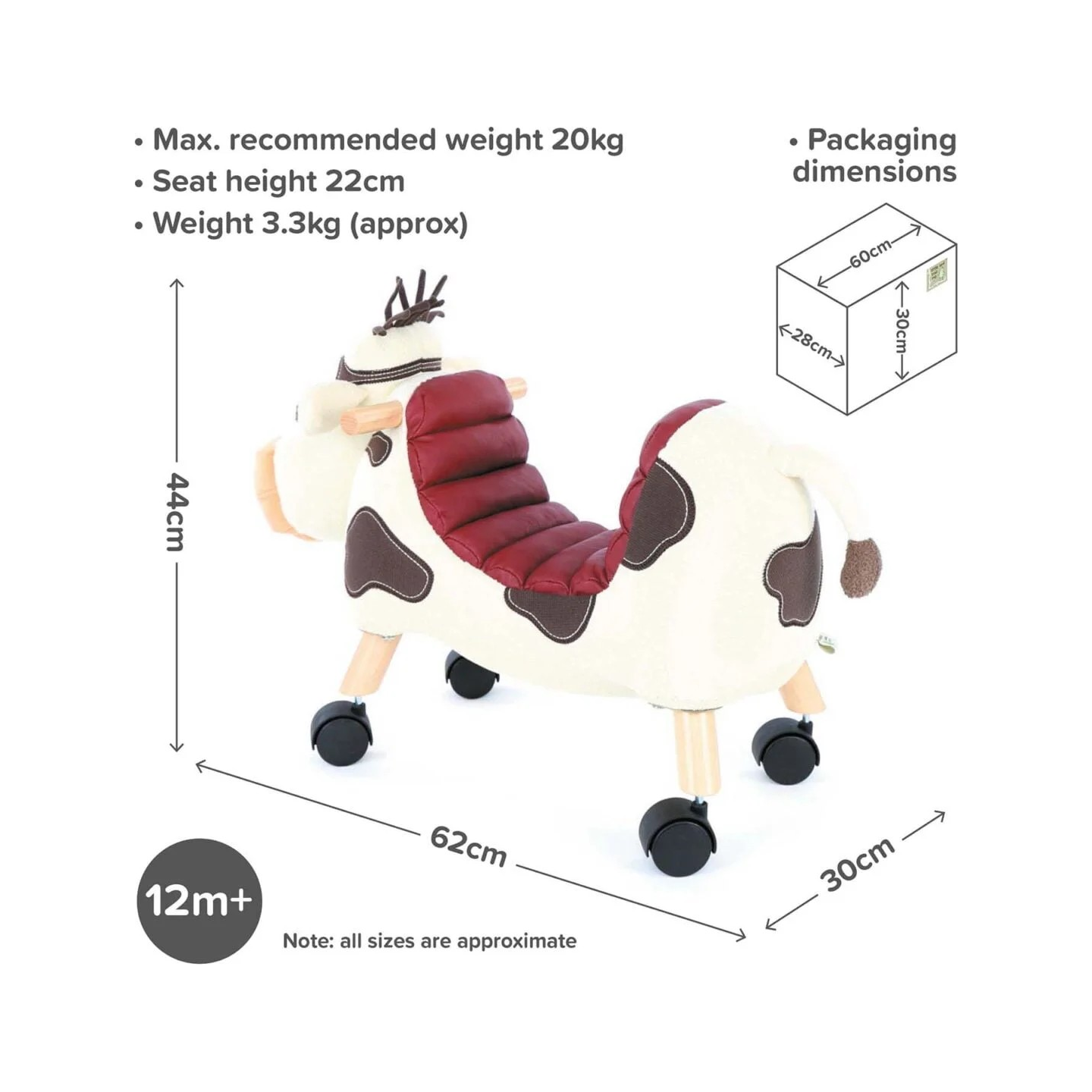 Little Bird Told Me Moobert Cow Ride On Toy (12m+)