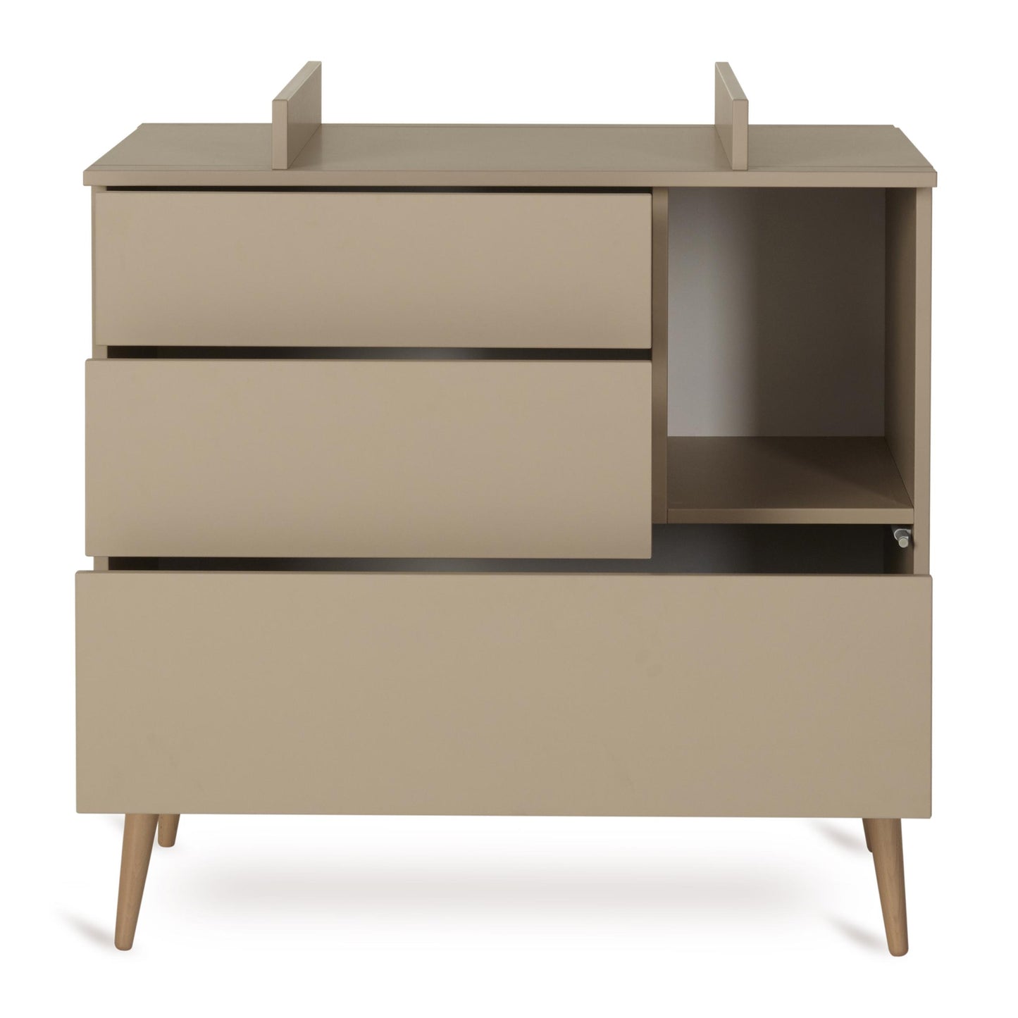 Quax Cocoon 3 Drawer Chest Baby Changing Extension Latte