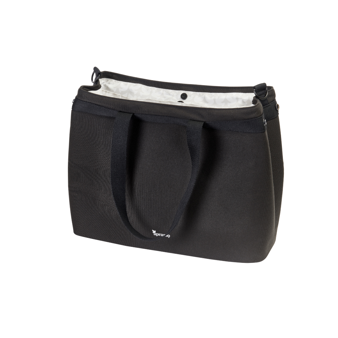 apramo baby changing tote bag black with changing mat