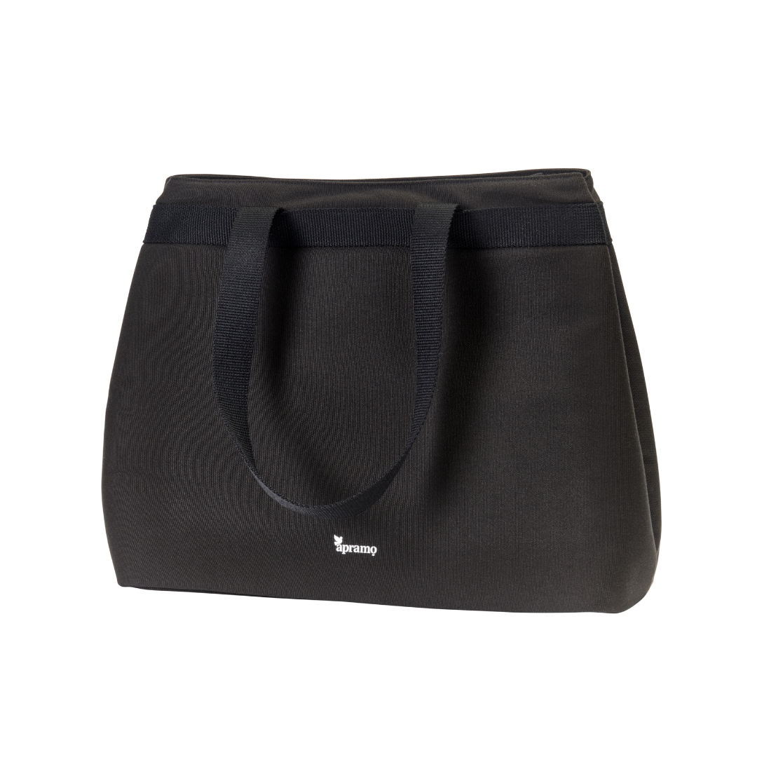 apramo baby changing tote bag black with changing mat