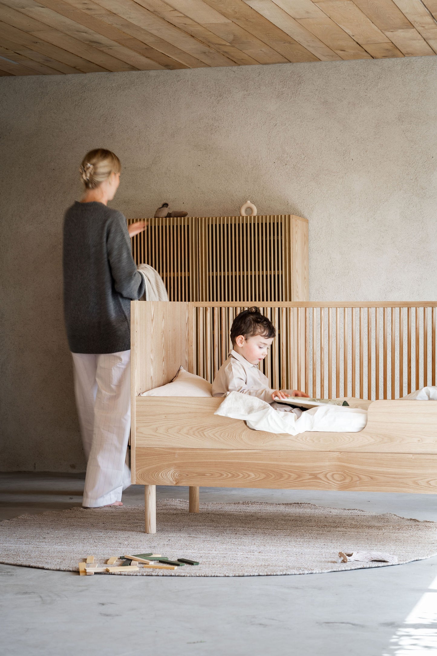 Quax Hai No Ki Convertible Cot Bed - 140 x 70 cm Natural Ash