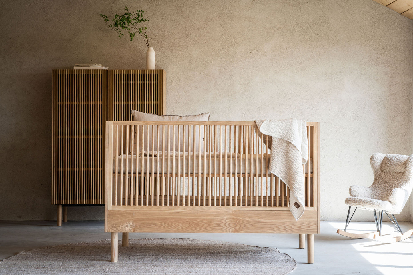 Quax Hai No Ki Convertible Cot Bed - 140 x 70 cm Natural Ash