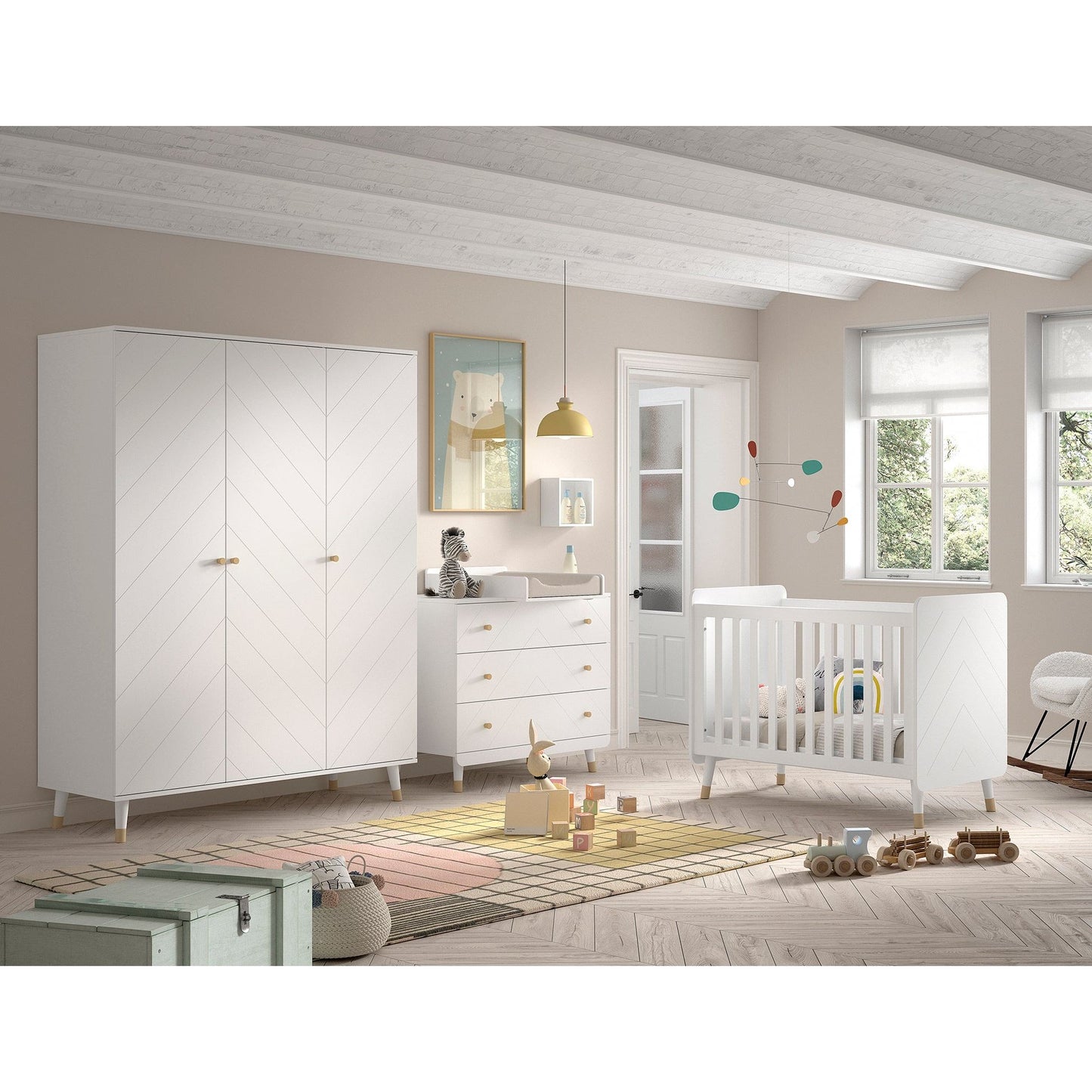 JAXX BILLY 3 piece room set with 3 door wardrobe white