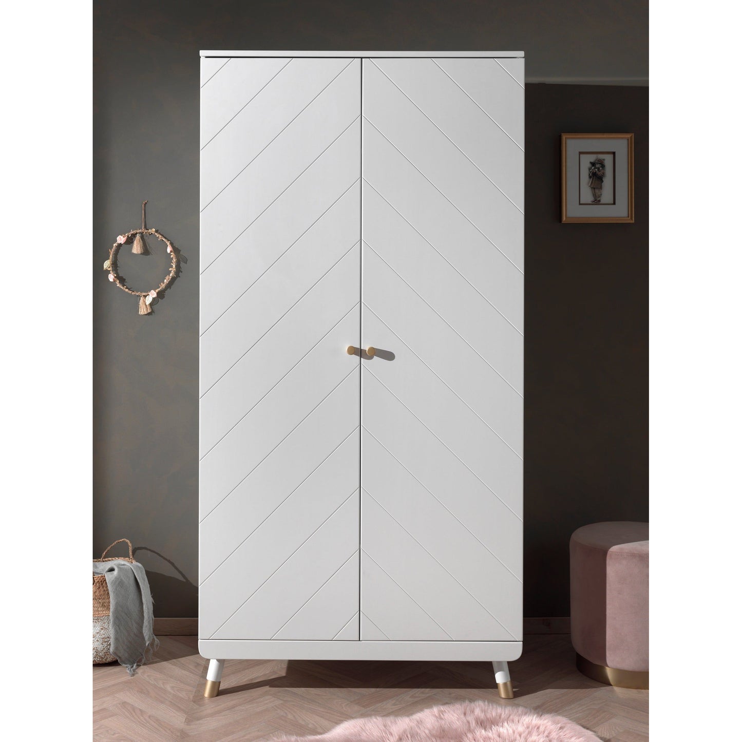 JAXX BILLY 3 piece room set white with 2 door wardrobe