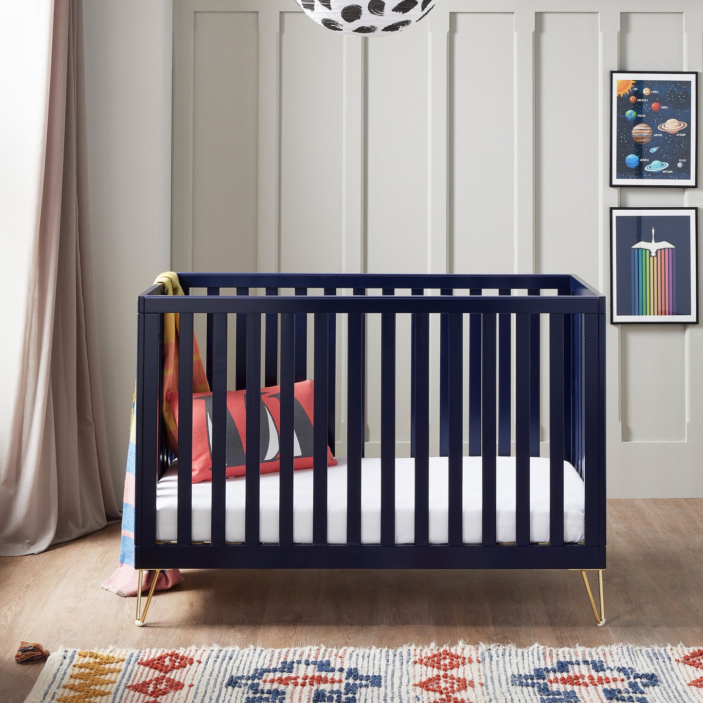 Babymore Kimi Cot Bed 120 x 60cm Midnight