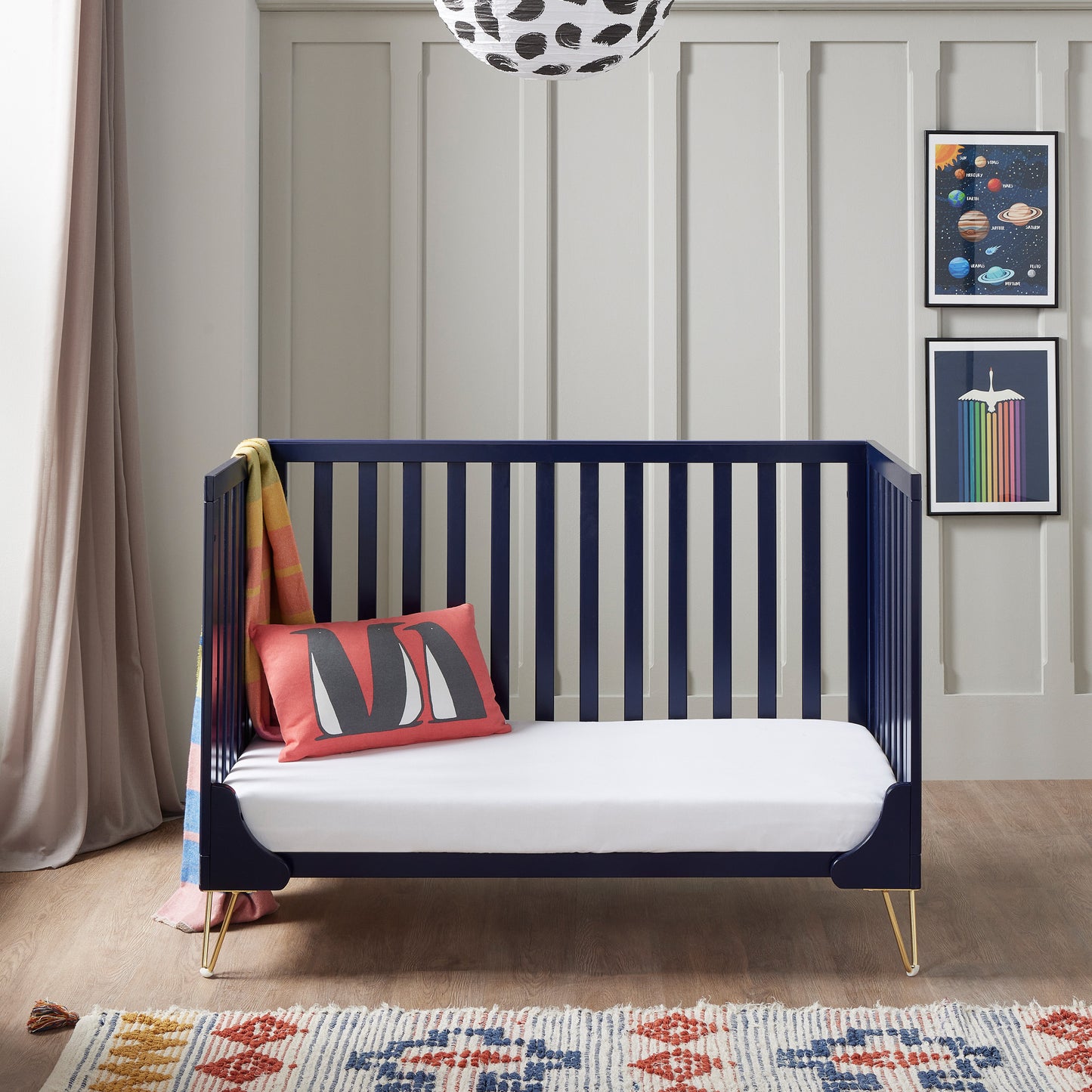 Babymore Kimi Cot Bed 120 x 60cm Midnight