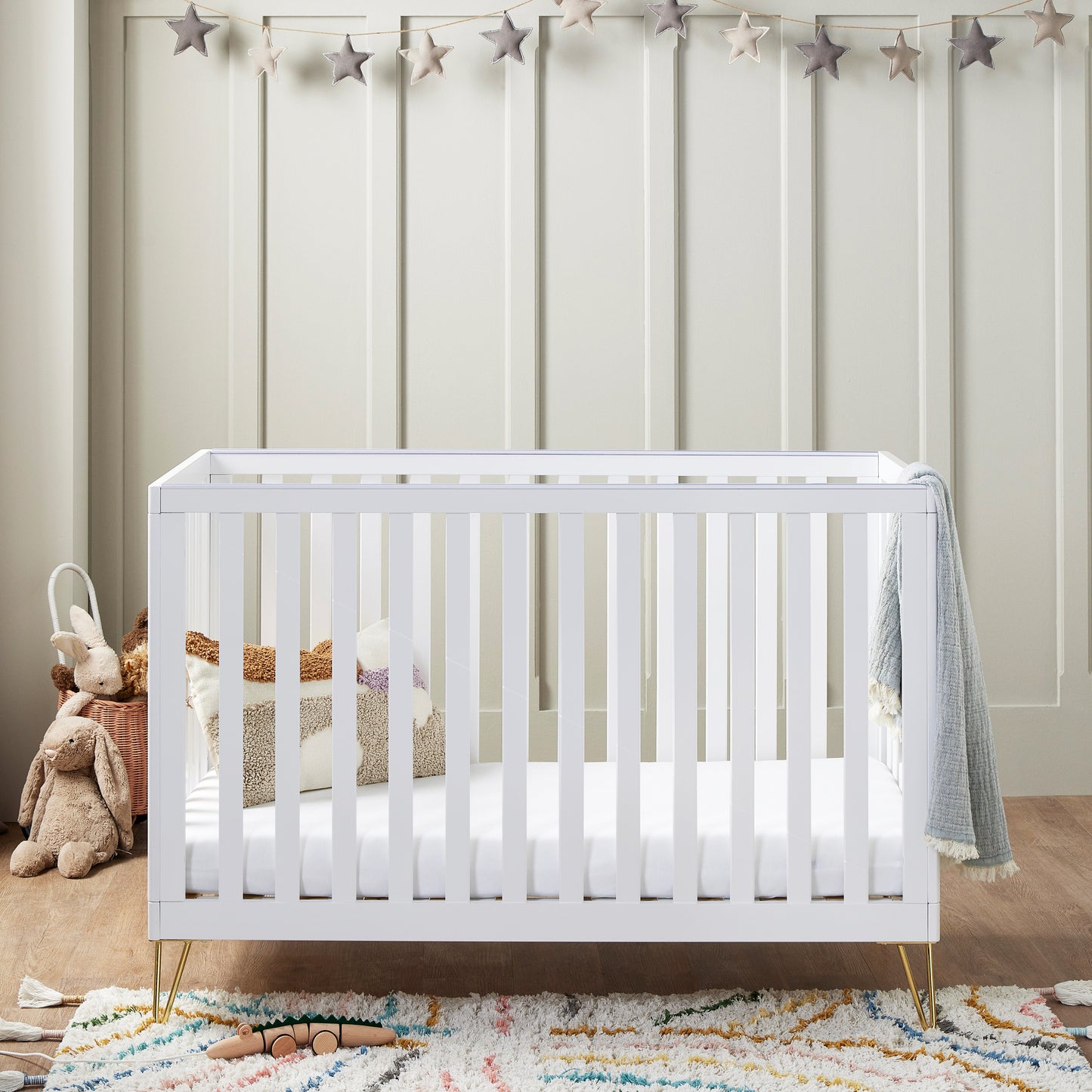 Babymore Kimi Cot Bed 120 x 60cm White