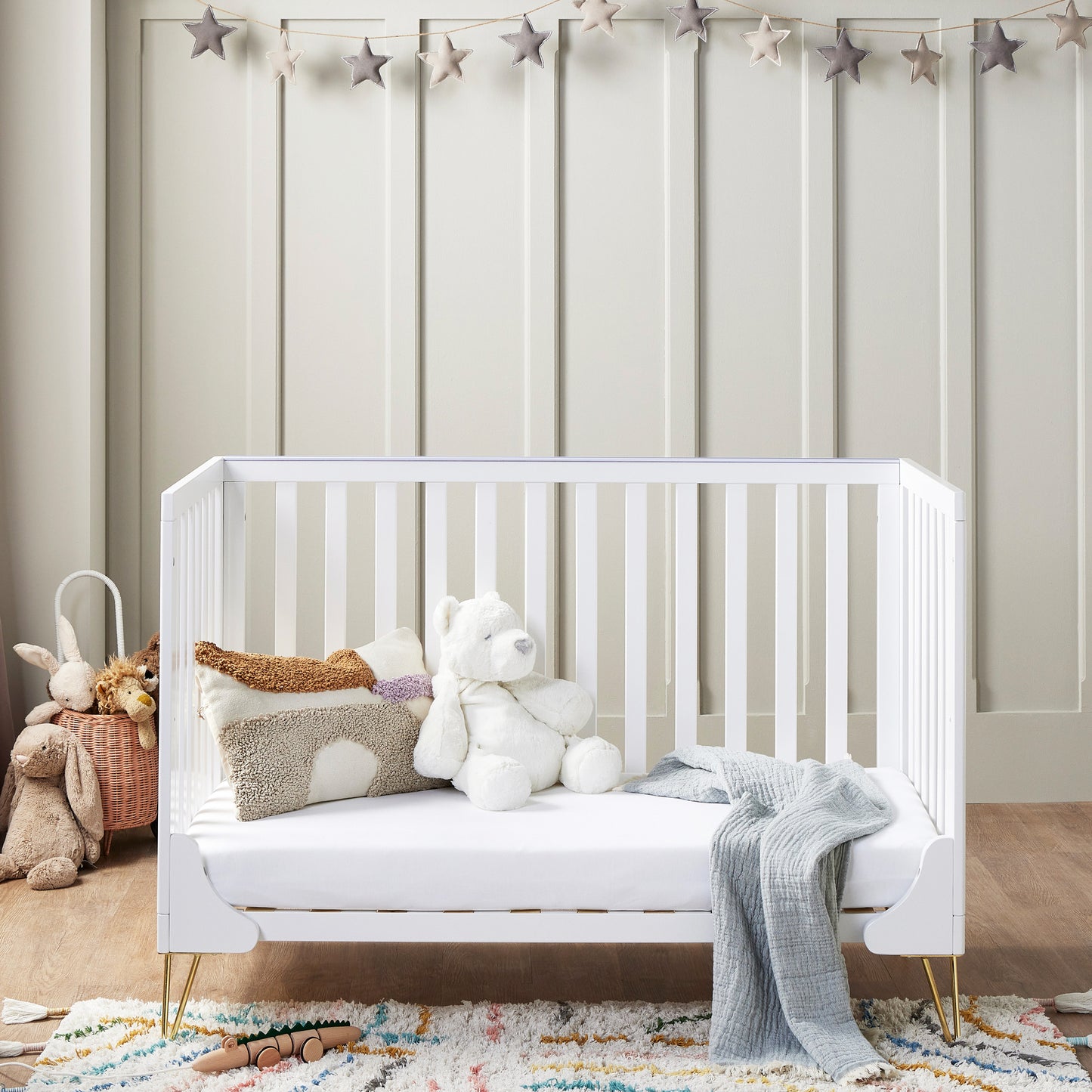 Babymore Kimi Cot Bed 120 x 60cm White