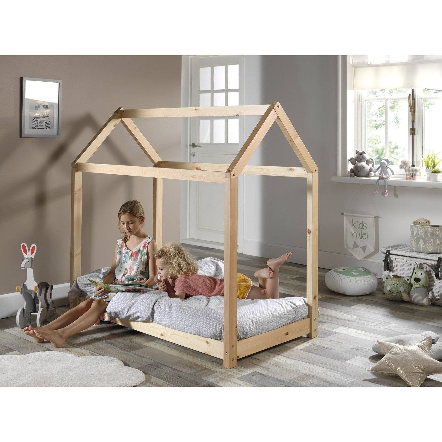 VIPACK JAXX CABANE Shelley toddler house bed 140 x 70cm natural