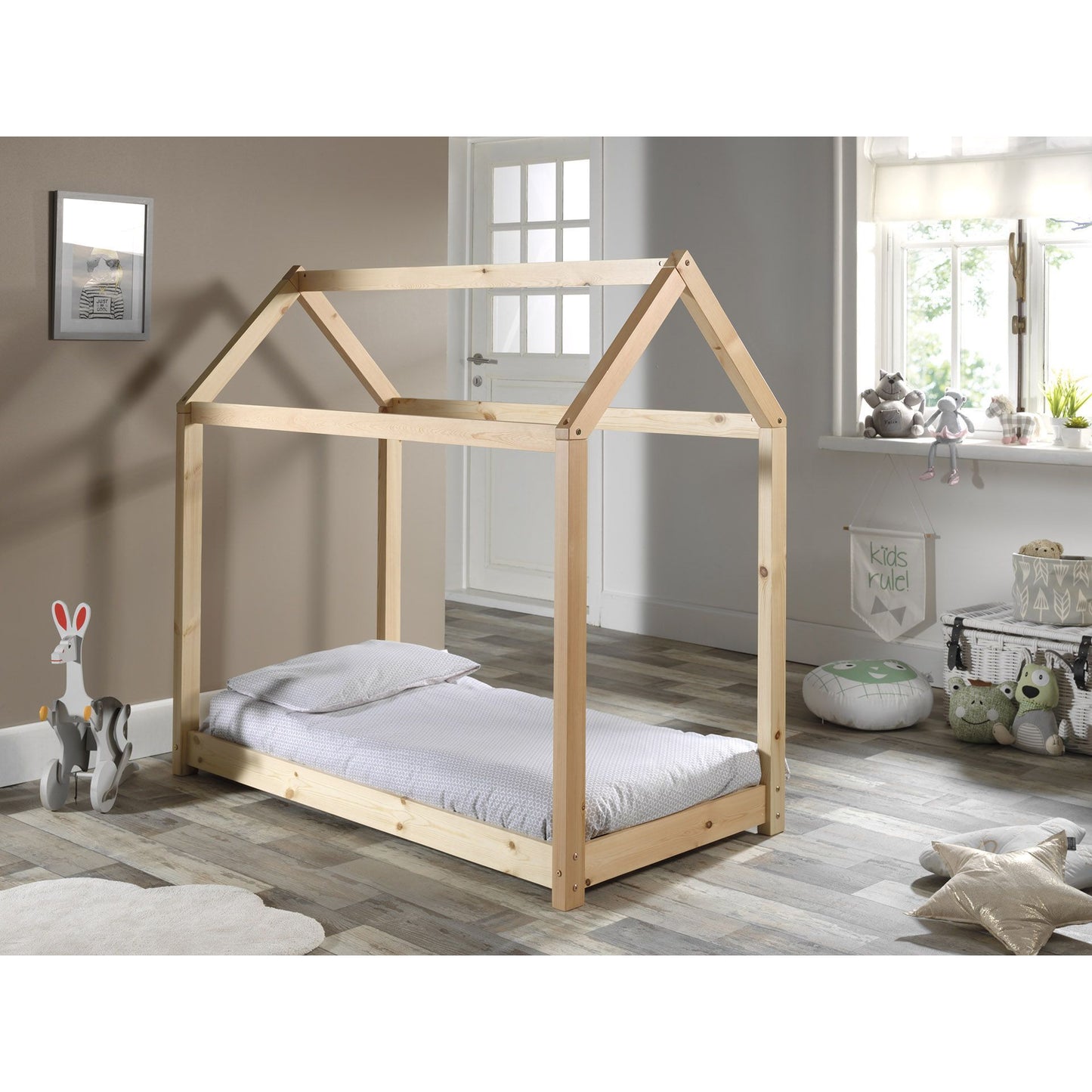 VIPACK JAXX CABANE Shelley toddler house bed 140 x 70cm natural