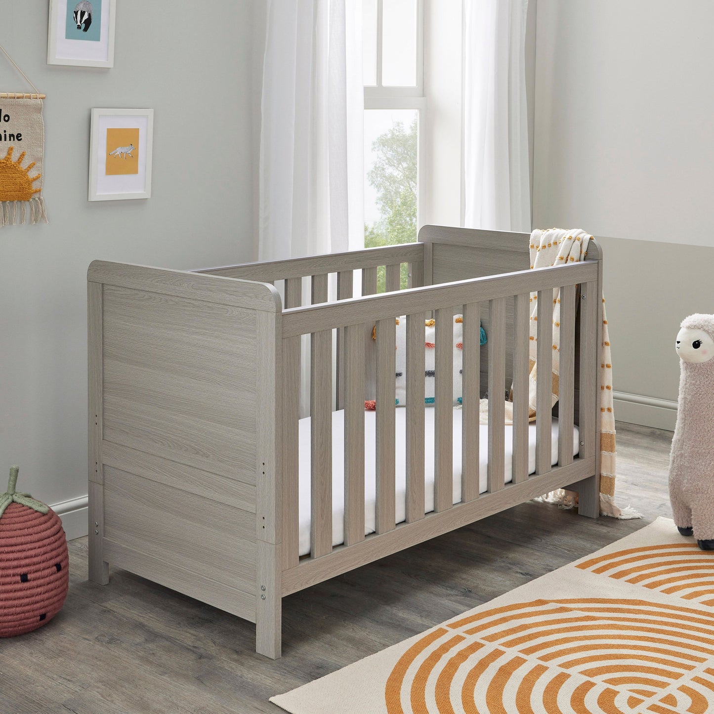 Babymore Caro Cot Bed 140 x 70cm Grey Wash