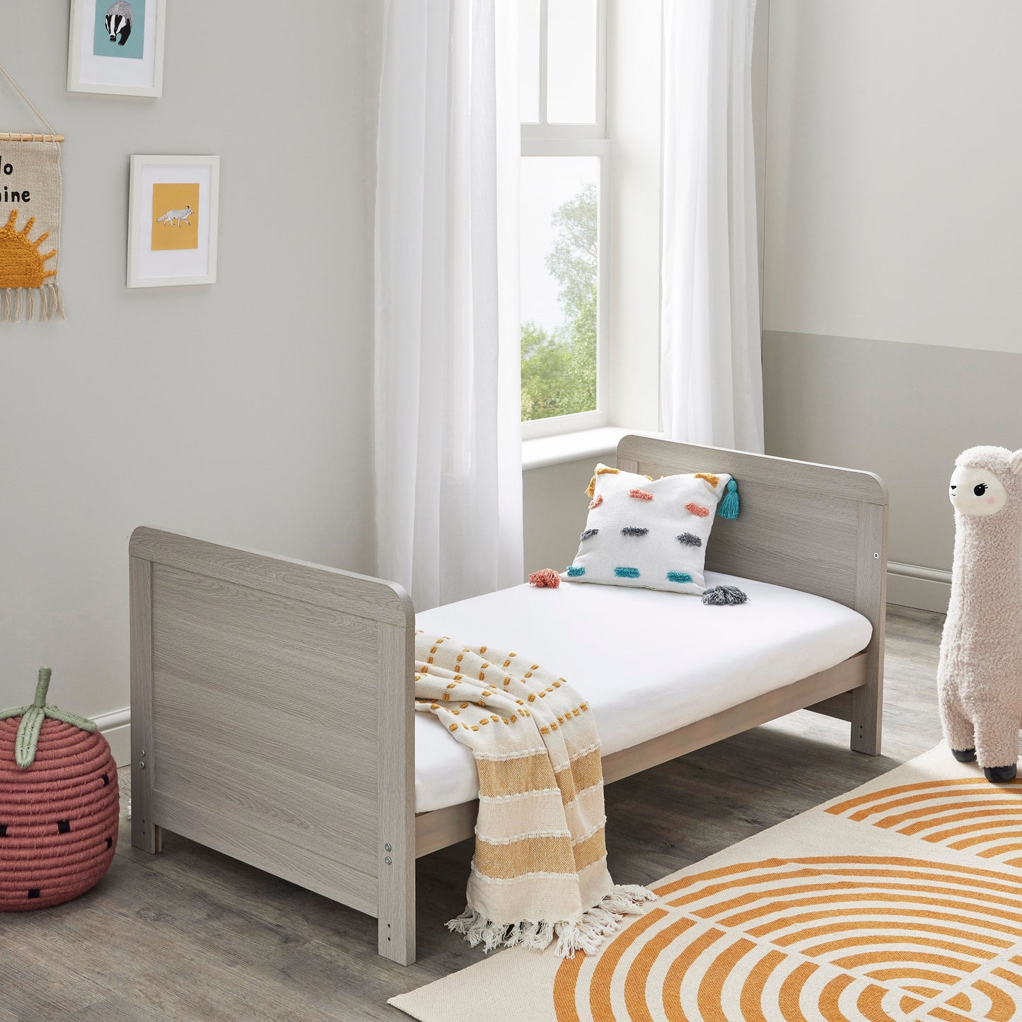 Babymore Caro Cot Bed 140 x 70cm Grey Wash