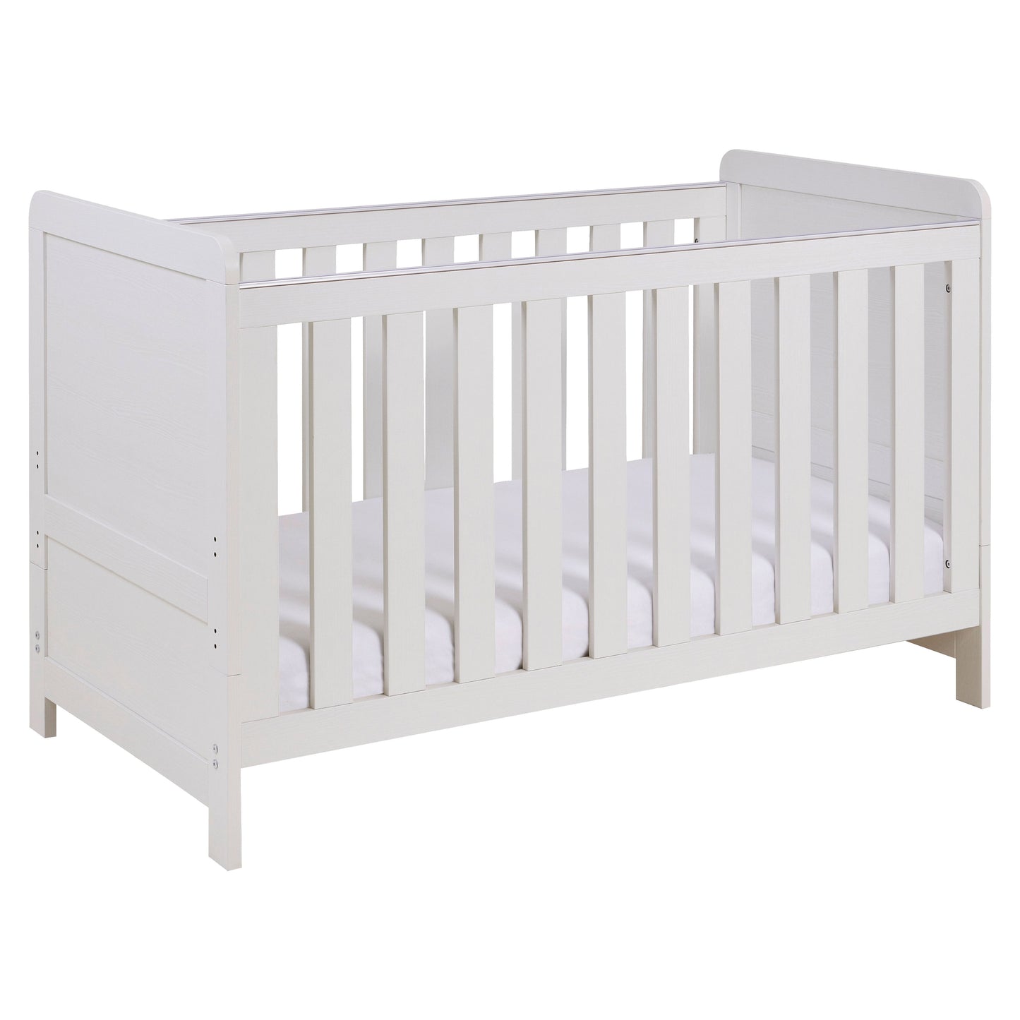 Babymore Caro Cot Bed 140 x 70cm White Wash