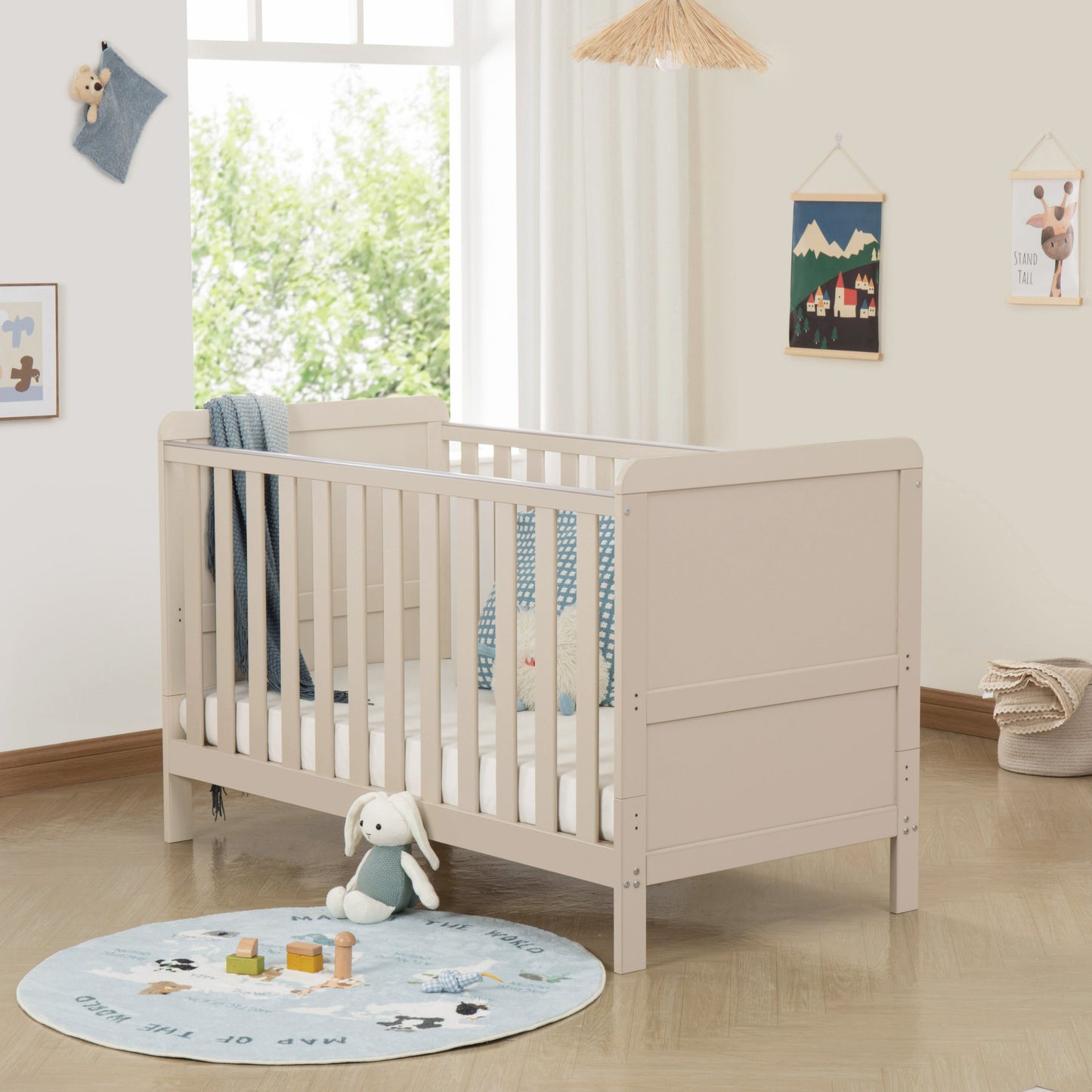 Babymore Caro Urban Cot Bed 140 x 70cm Cashmere