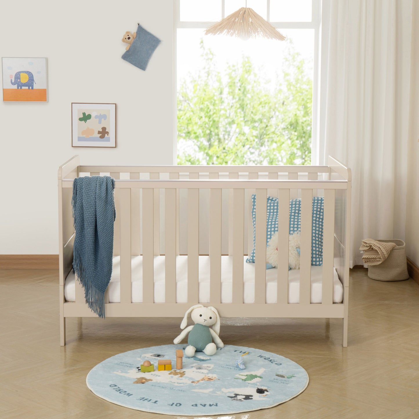 Babymore Caro Urban Cot Bed 140 x 70cm Cashmere