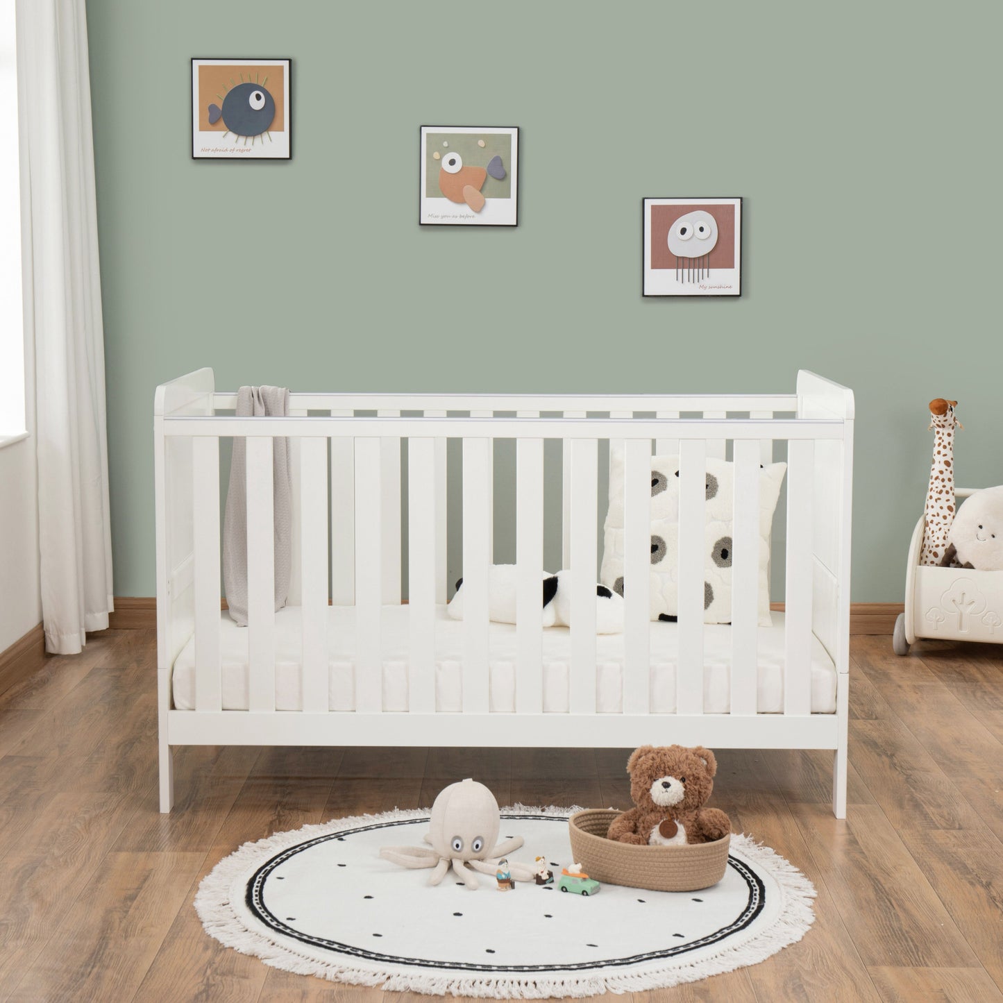 Babymore Caro Urban Cot Bed 140 x 70cm White