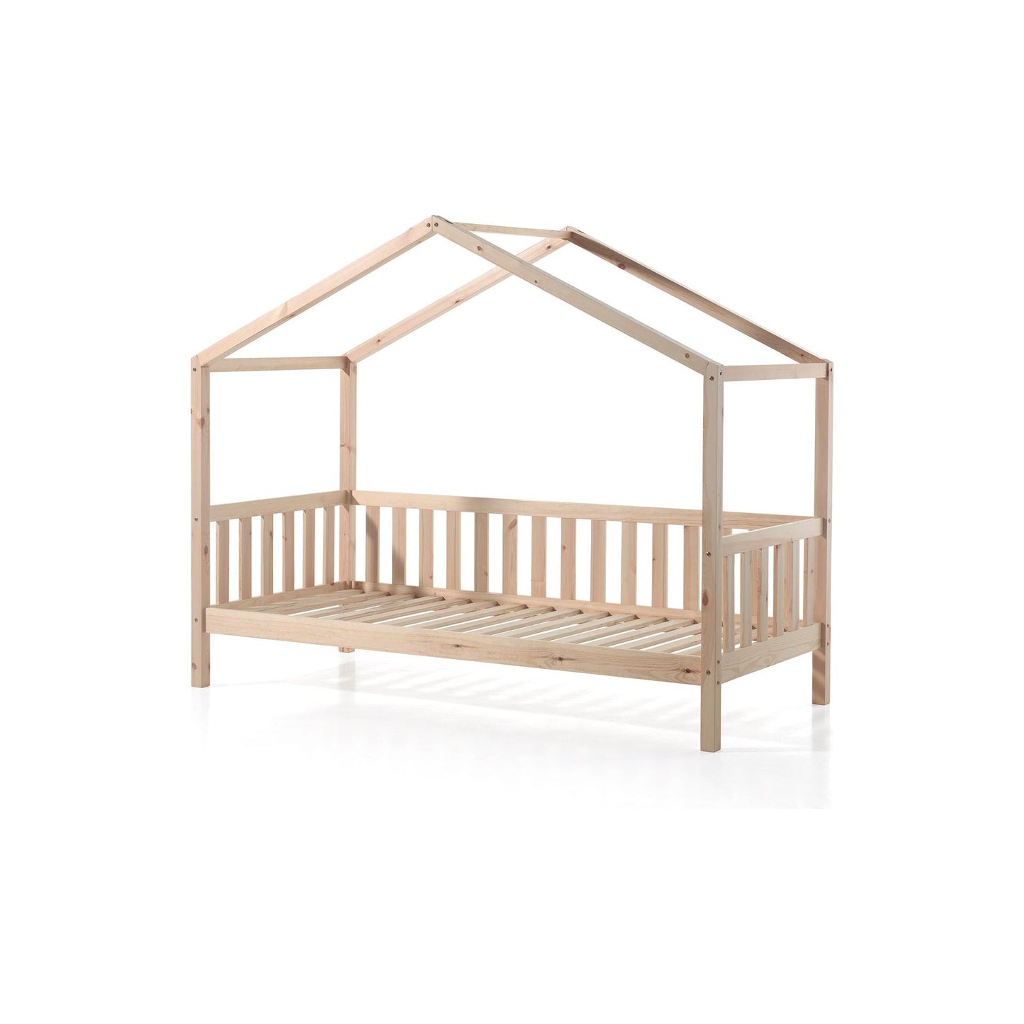 VIPACK DALLAS European single house shaped day bed 90 X 200cm natural with storage drawer