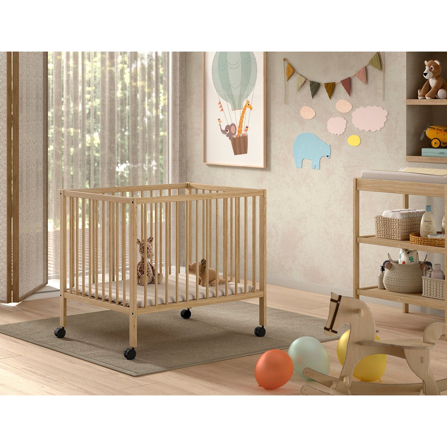 VIPACK JAXX DINO baby & toddler playpen 95 x 75cm natural