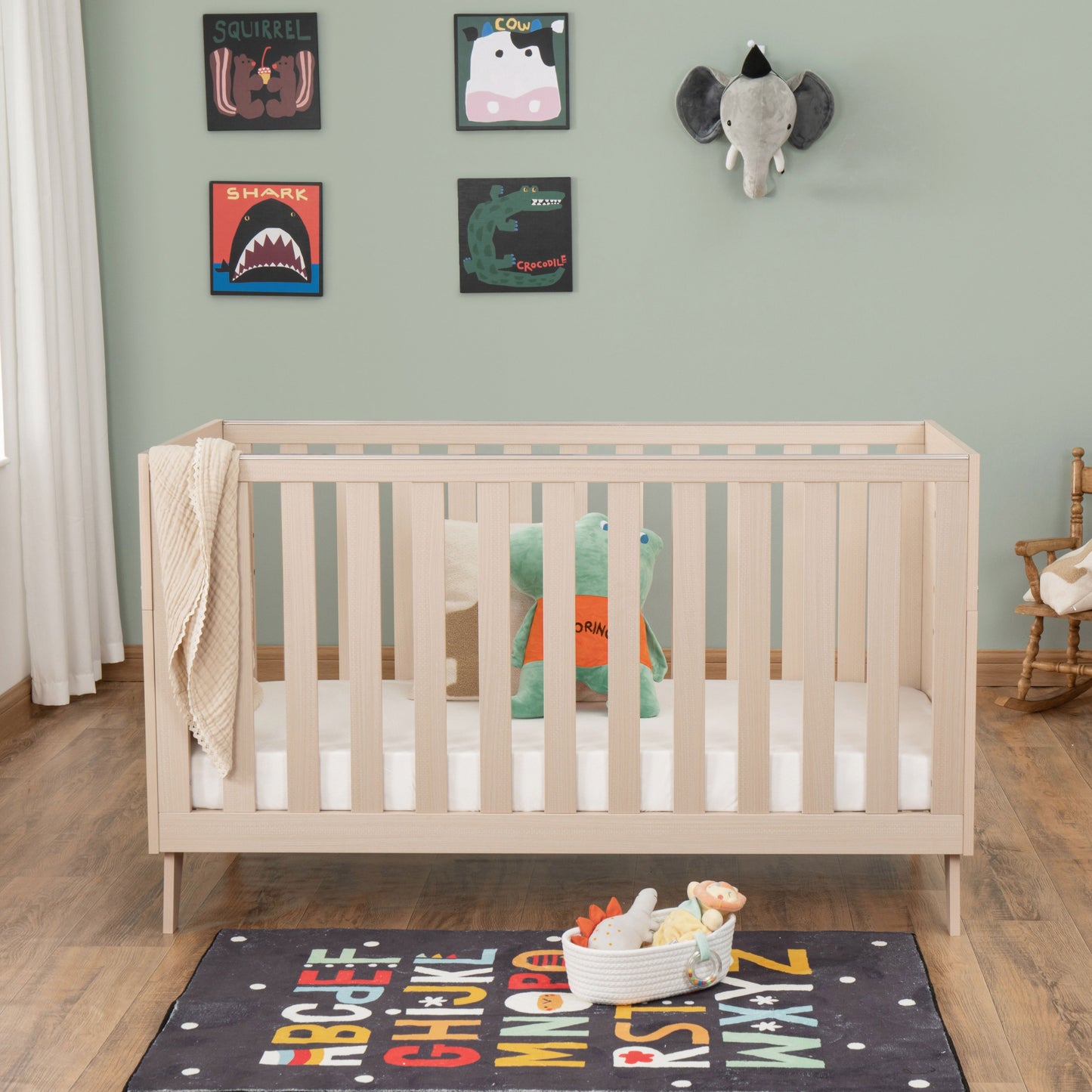 Babymore Dante Cot Bed 140 x 70 cm Natural