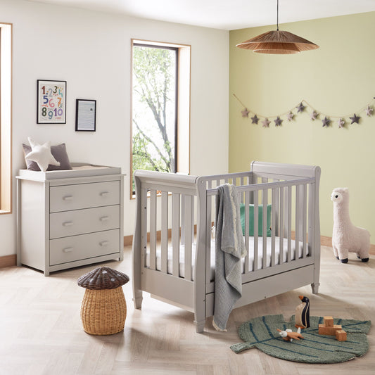 Babymore Eva Cot Bed 120 x 60cm 2 Piece Room Set Grey