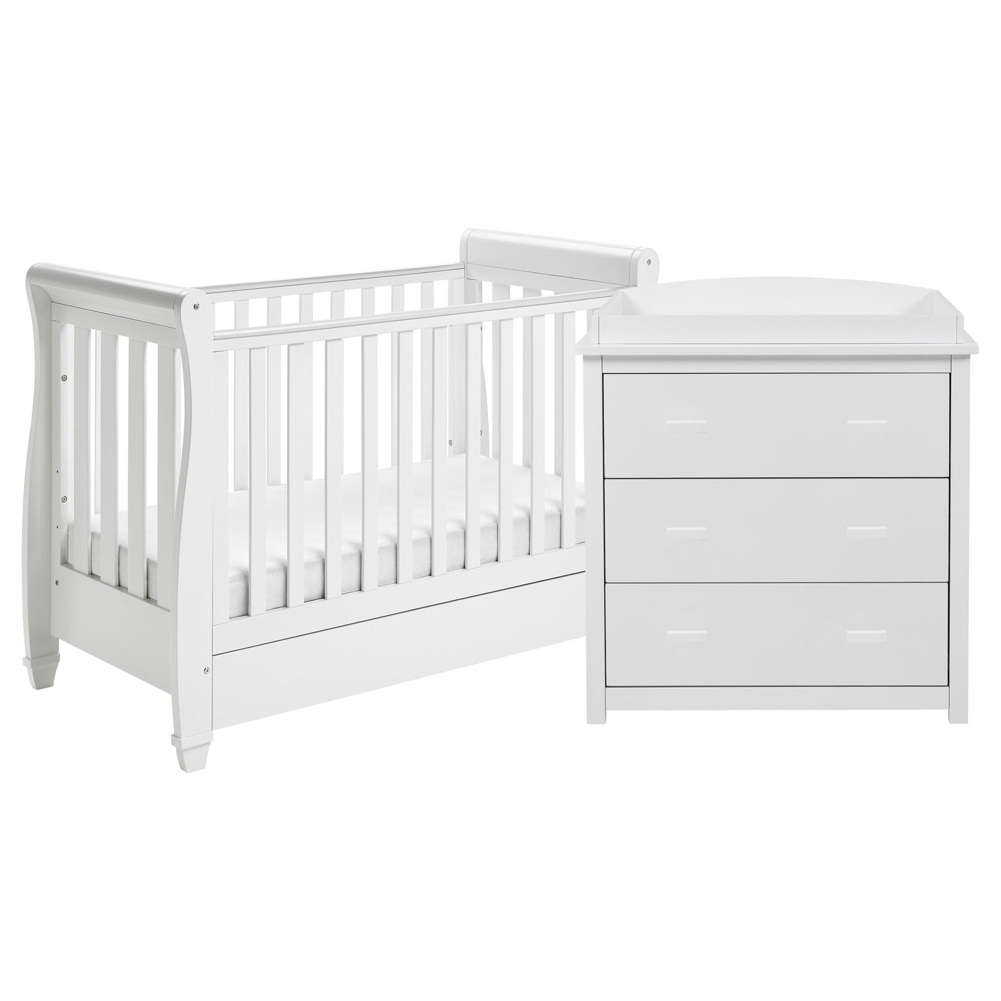 Babymore Eva Cot Bed 120 x 60cm 2 Piece Room Set White