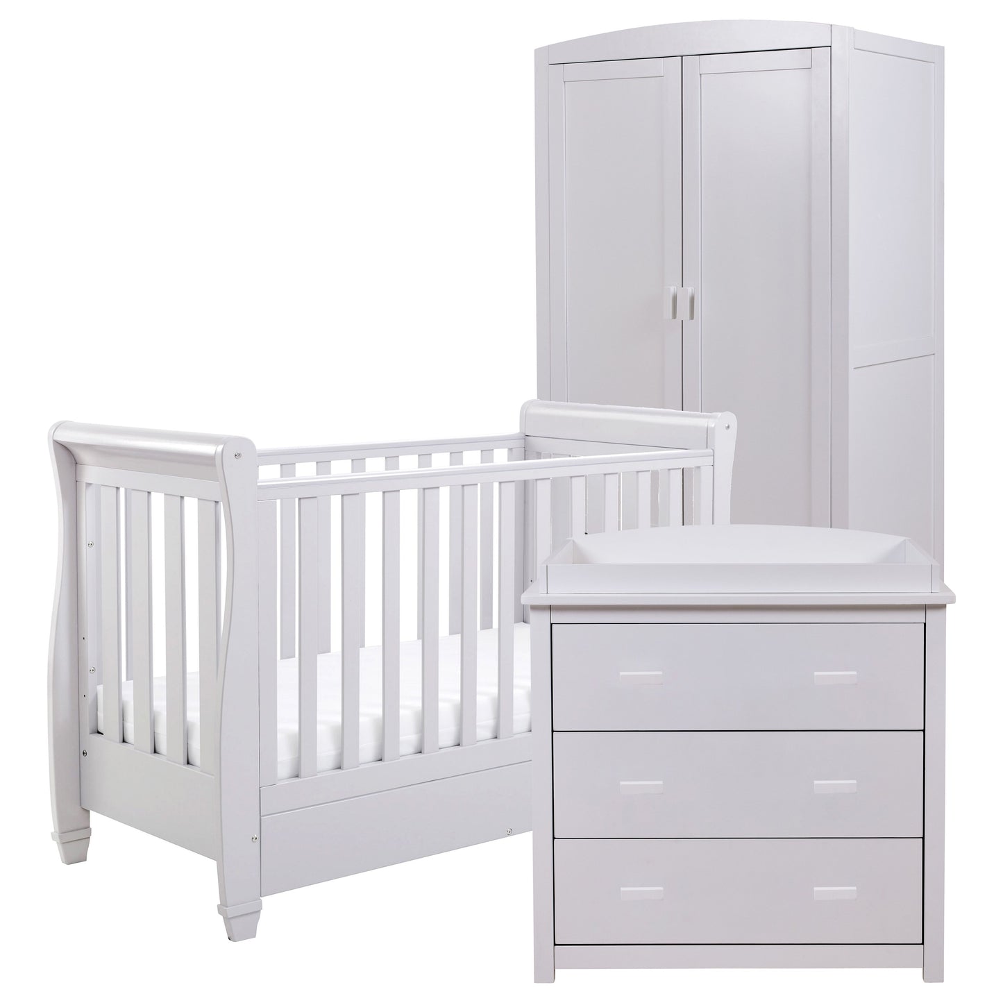 Babymore Eva Cot Bed 120 x 60cm 3 Piece Room Set Grey