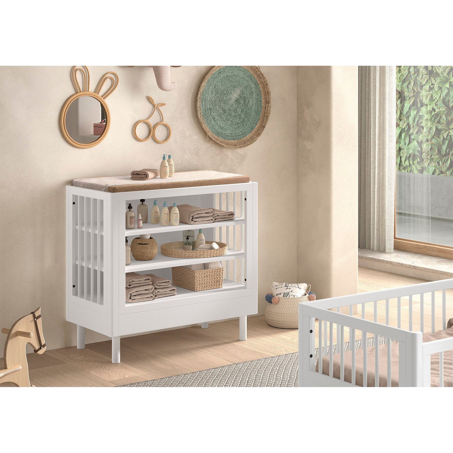 VIPACK JAXX FORREST 2 piece room set cot bed and changing table white