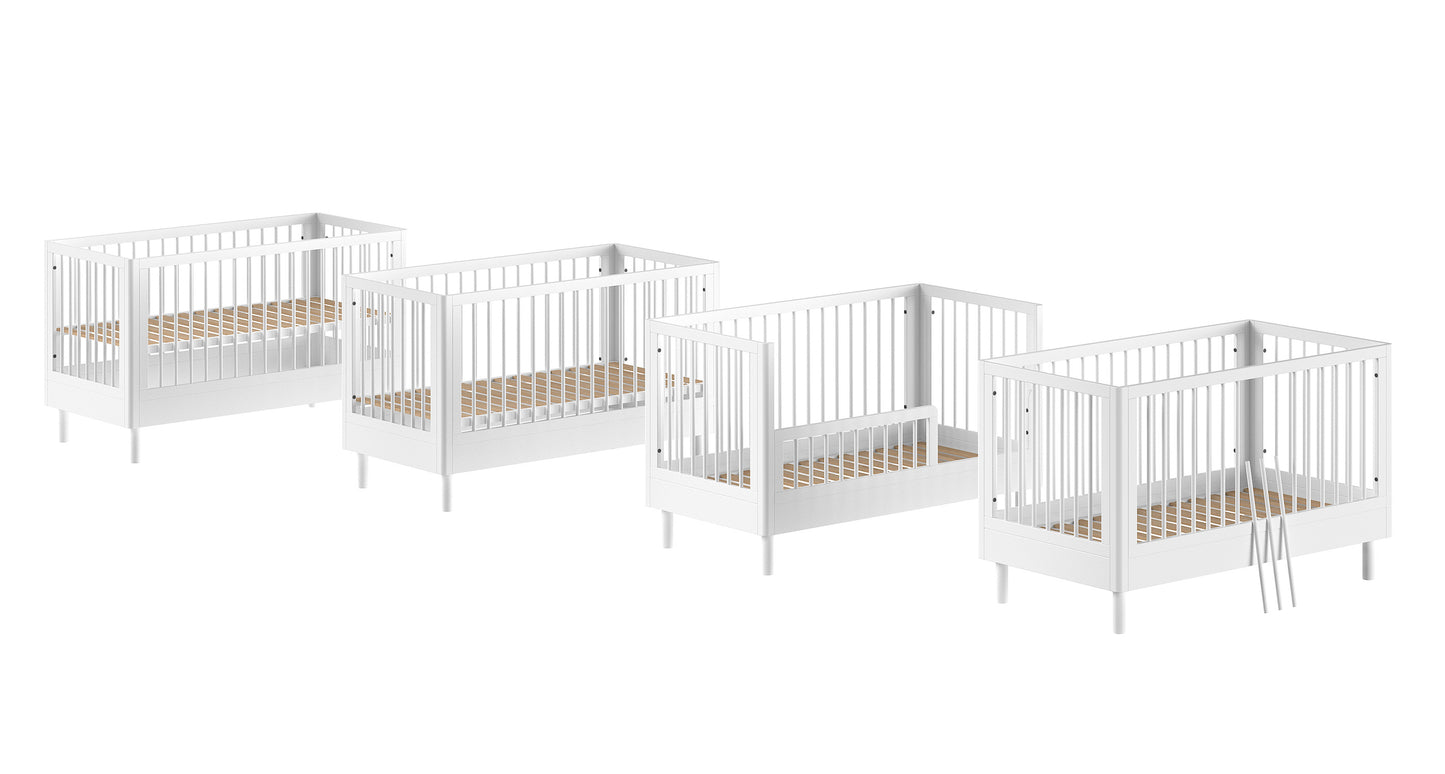 VIPACK JAXX FORREST BEECH white cot bed 140 x 70cm