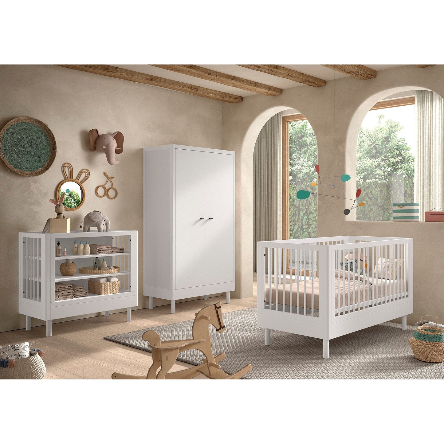 VIPACK JAXX FORREST 3 piece room set white with changing table