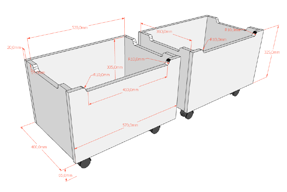 VIPACK FORREST set of 2 drawers oak