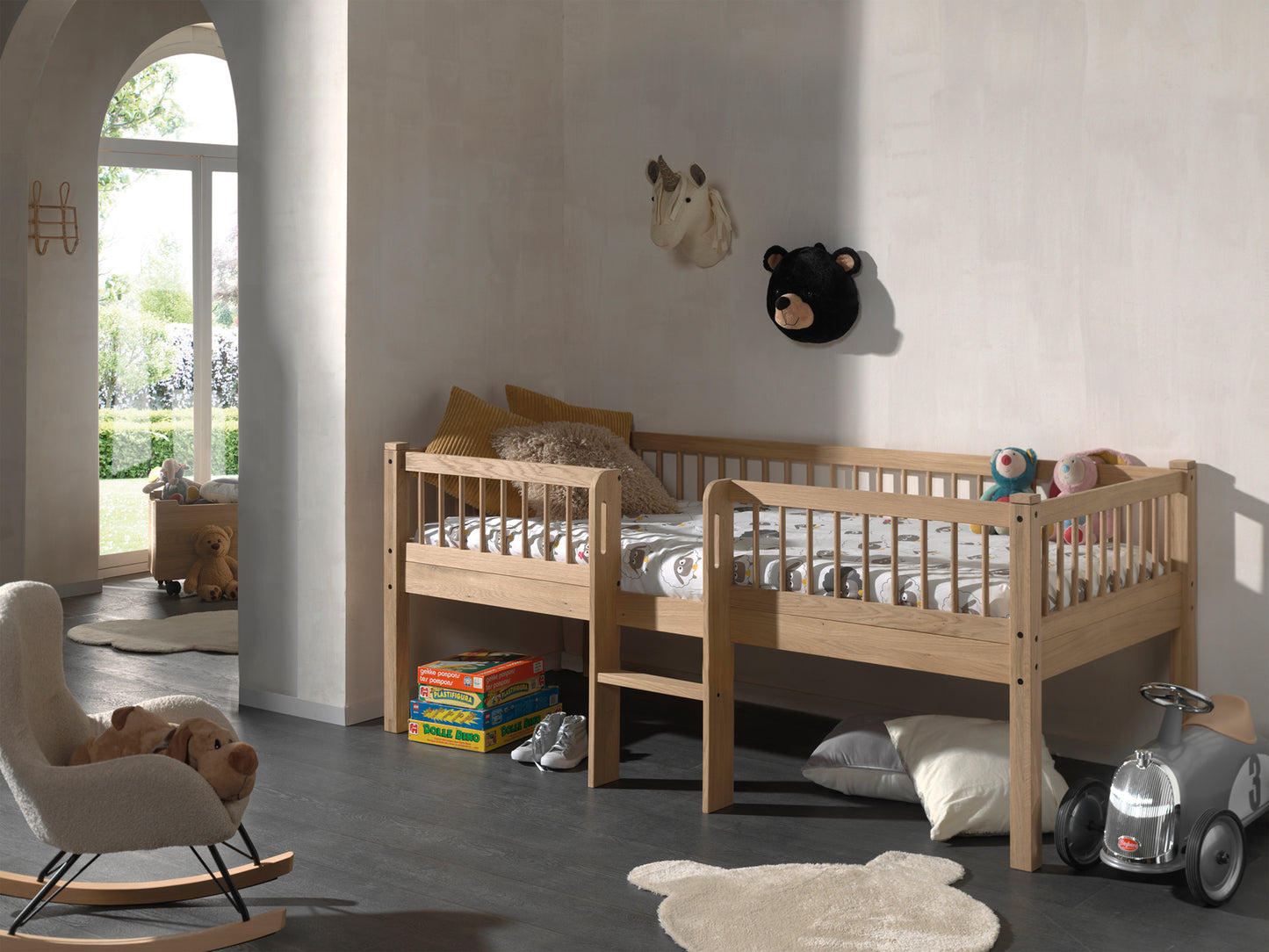 VIPACK FORREST European single mid sleeper low 90 X 200 cm Oak
