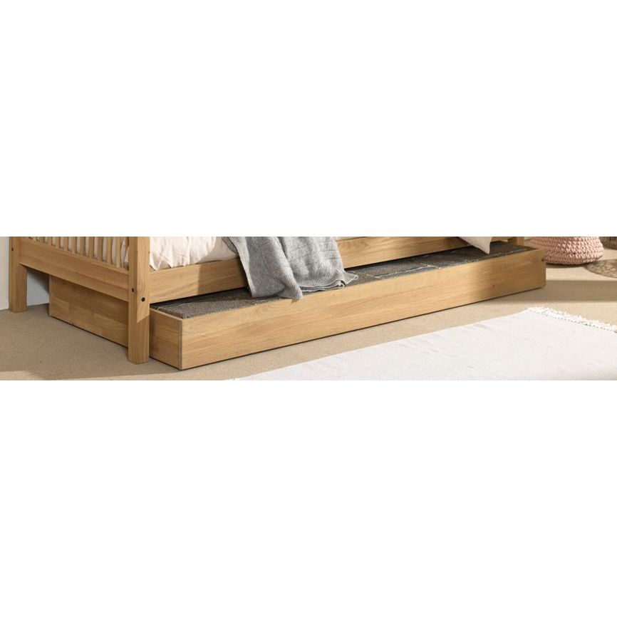 VIPACK FORREST European single cabin bed 90 X 200cm oak inc storage drawer & bed guard