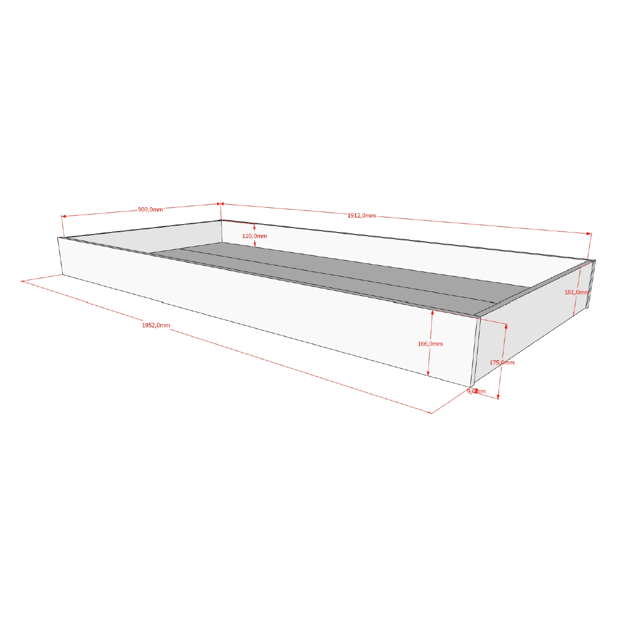 VIPACK FORREST European single cabin bed 90 X 200cm white inc storage drawer