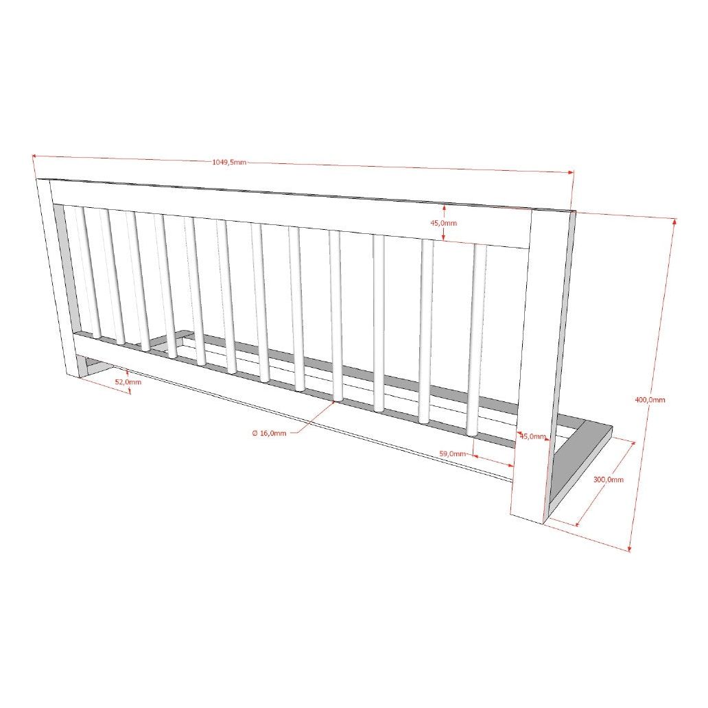 VIPACK FORREST European single cabin bed 90 X 200cm oak inc bed guard