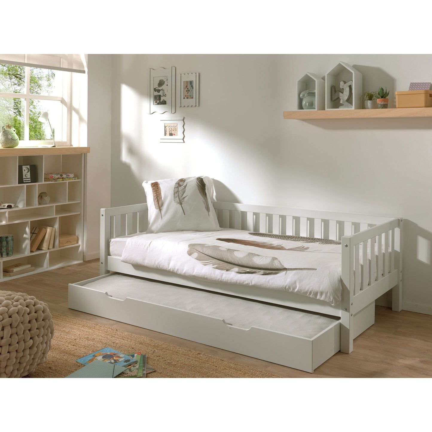 VIPACK FRITZ European single cabin bed 90 X 200cm white inc storage drawer