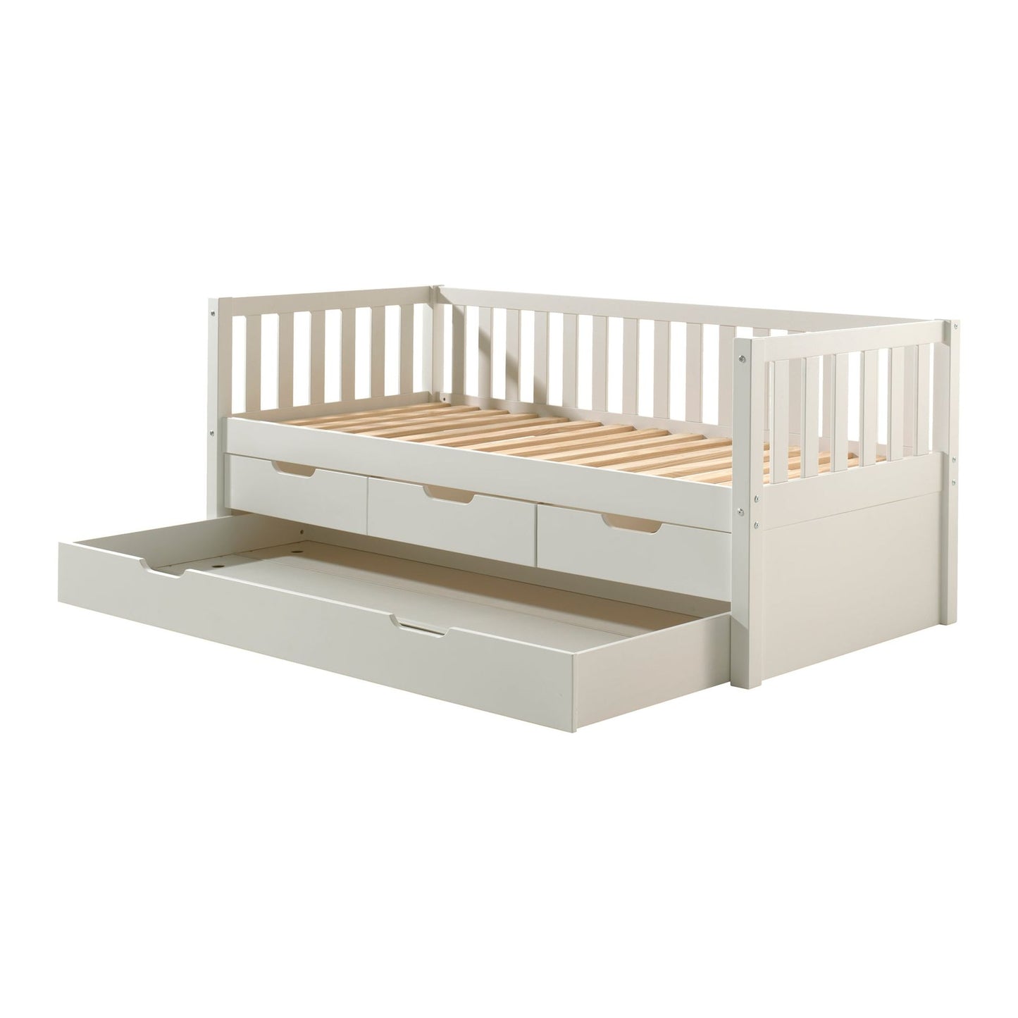 VIPACK FRITZ European single cabin bed 90 X 200cm with 3 drawers & under bed drawer white