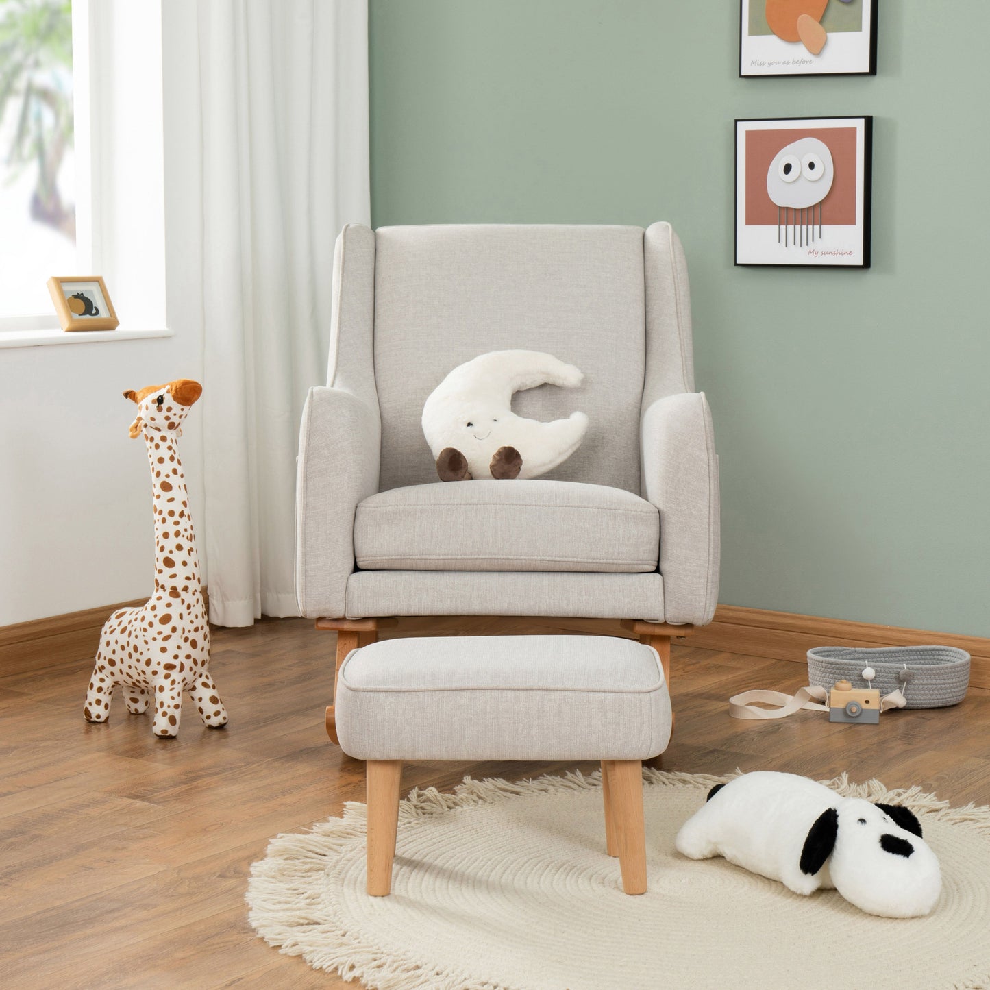 Babymore Ida Nursing Chair with Stool Cashmere