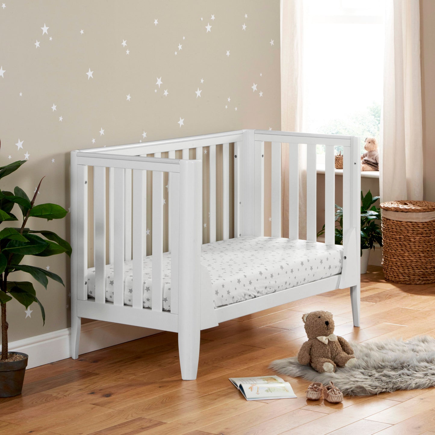 Babymore Iris Cot Bed 120 x 60cm White