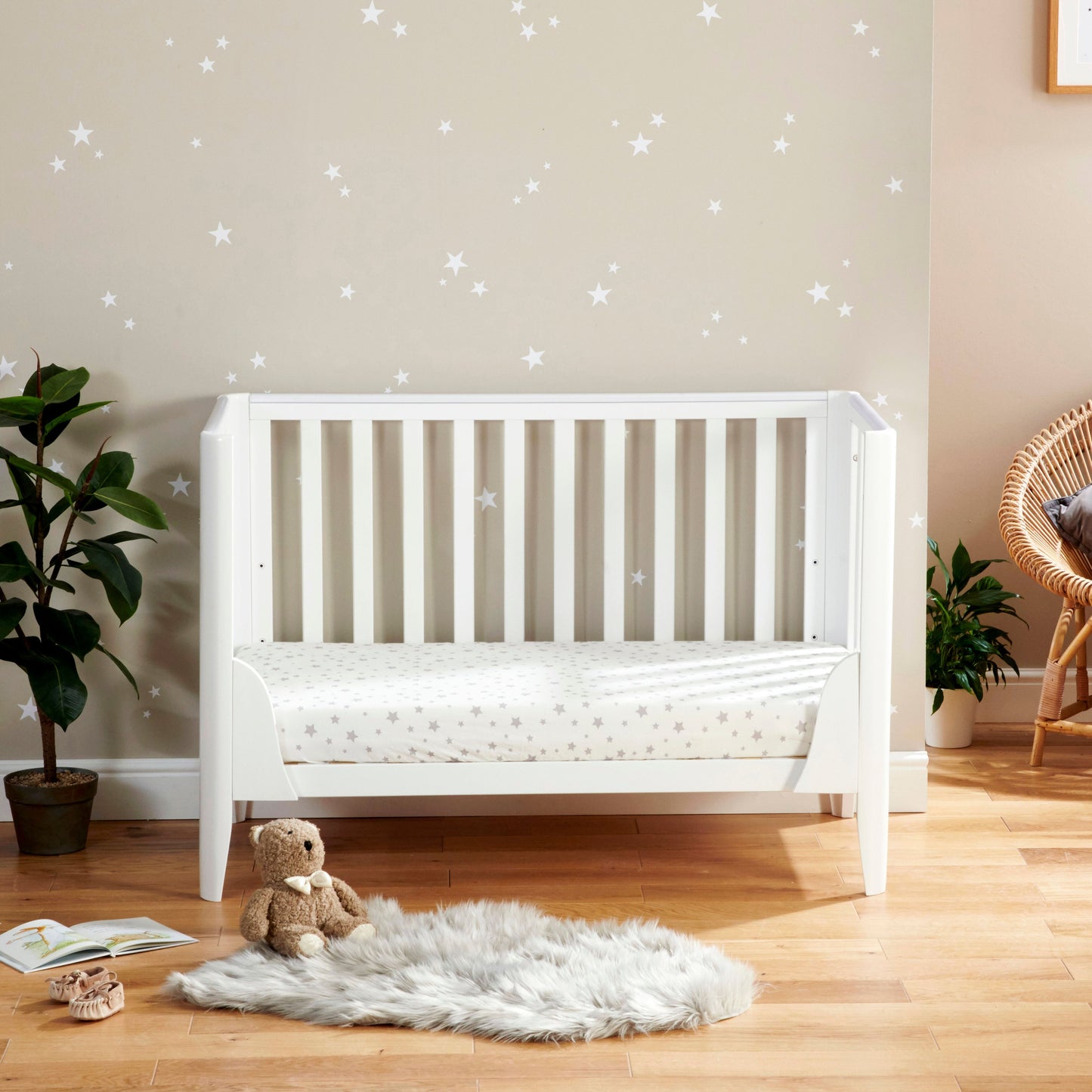 Babymore Iris Cot Bed 120 x 60cm White
