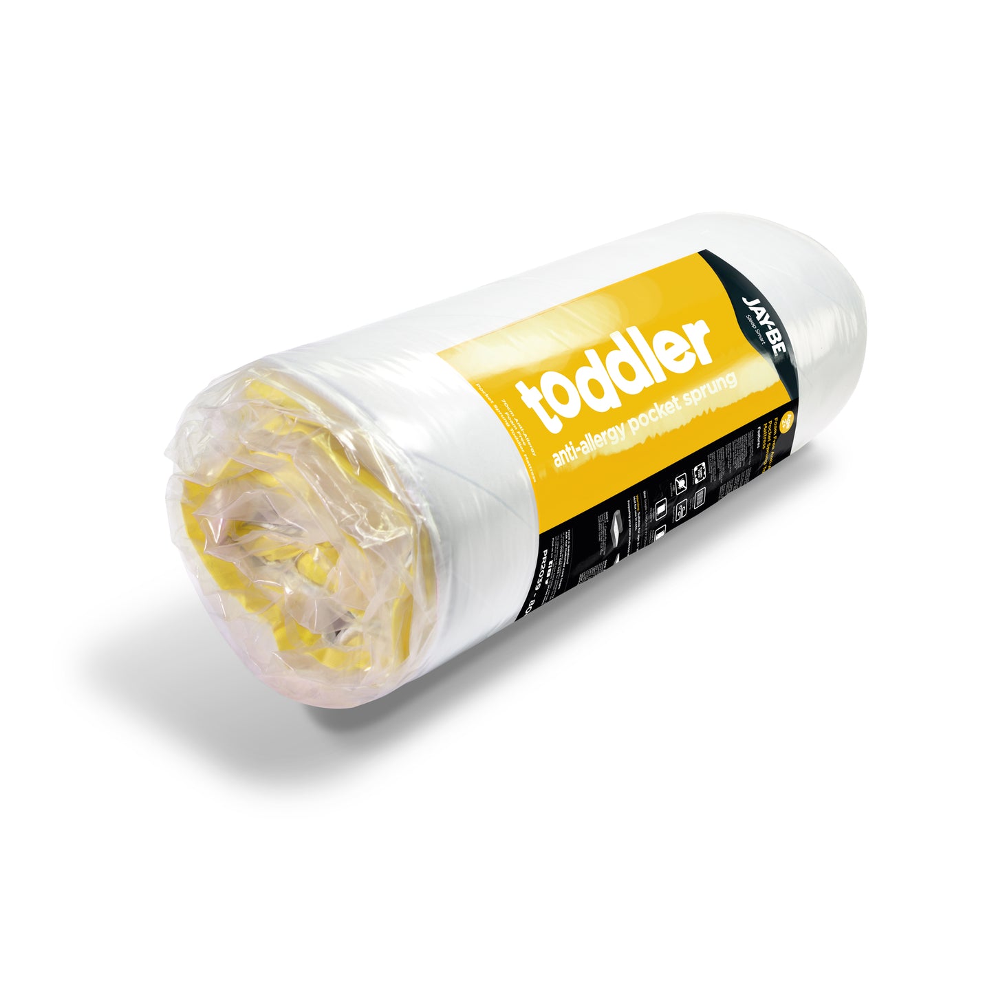 Rolled and vacuum packed Jay-Be 140x70cm anti allergy pocket spring toddler mattress
